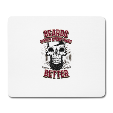 Geburtstag Geschenk Mann Mousepad - Bart Totenkopf Barber Geschenk Geburtstag Mann