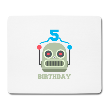 Geburtstag Geschenk Mann Mousepad - Kinder Geburtstag 5 Jahr Roboter Geburtstagsfeier