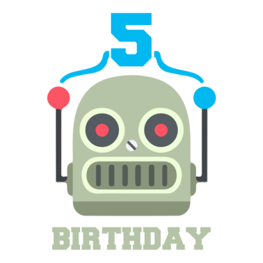 Motiv Kinder Geburtstag 5 Jahr Roboter Geburtstagsfeier