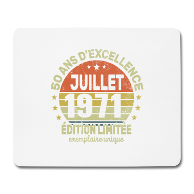 Geburtstag Geschenk Mann Mousepad - 50 Jahre Geburtstag Mann Frau im Juli 1971