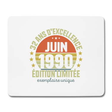 Geburtstag Geschenk Mann Mousepad - 32 Jahre Geburtstag Mann Frau im Juni 1990