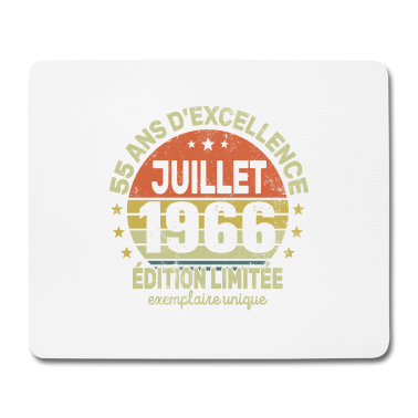 Geburtstag Geschenk Mann Mousepad - 55 Jahre Geburtstag Mann Frau im Juli 1966