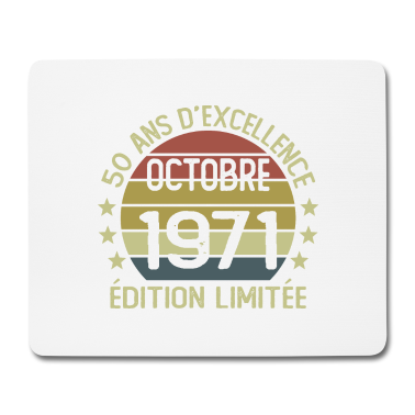 Geburtstag Geschenk Mann Mousepad - 50 Jahre Geburtstag Mann Frau im Oktober 1971