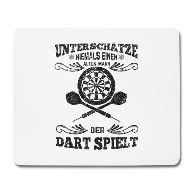Geburtstag Geschenk Mann Mousepad - Dartspieler alter Mann