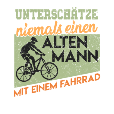 Motiv Alter Mann mit Fahrrad Fahrradfahrer Geburtstag