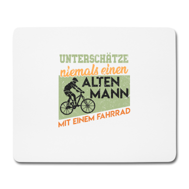 Geburtstag Geschenk Mann Mousepad - Alter Mann mit Fahrrad Fahrradfahrer Geburtstag