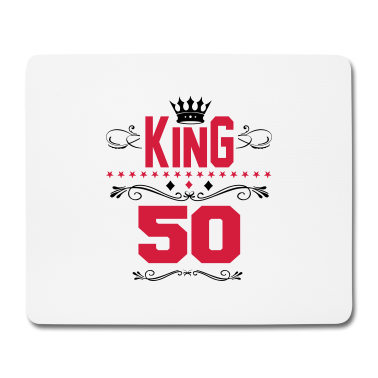 Geburtstag Geschenk Mann Mousepad - Geburtstag King 50 Mann Birthday Krone König Fun