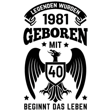Motiv 40. Geburtstag Jahrgang 1981 Mann Frau