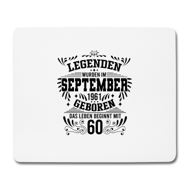 Geburtstag Geschenk Mann Mousepad - September 1961 Geburtstag Geschenke Männer Frauen