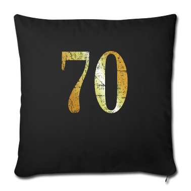 70 Geburtstag Geschenk Kissenbezug - Zahl 70 Nummer Siebzig 70. Geburtstag (Goldgelb)