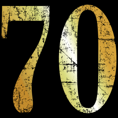 Motiv Zahl 70 Nummer Siebzig 70. Geburtstag (Goldgelb)