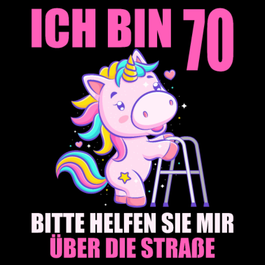 Motiv 70 bitte helfen Sie mir über Straße 70. Geburtstag