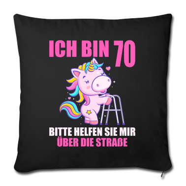 70 Geburtstag Geschenk Kissenbezug - 70 bitte helfen Sie mir über Straße 70. Geburtstag