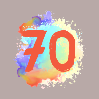 Motiv 70 Zahl Klecks