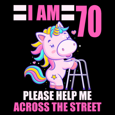 Motiv 70 bitte helfen Sie mir über Straße 70. Geburtstag