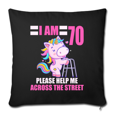70 Geburtstag Geschenk Kissenbezug - 70 bitte helfen Sie mir über Straße 70. Geburtstag