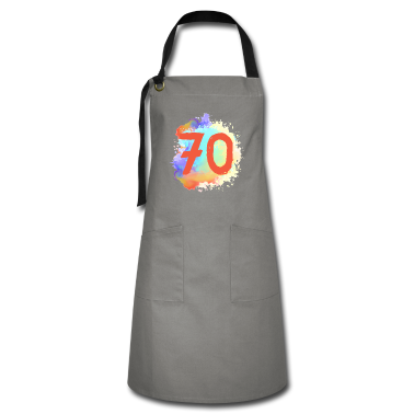 70 Geburtstag Geschenk Schürze - 70 Zahl Klecks