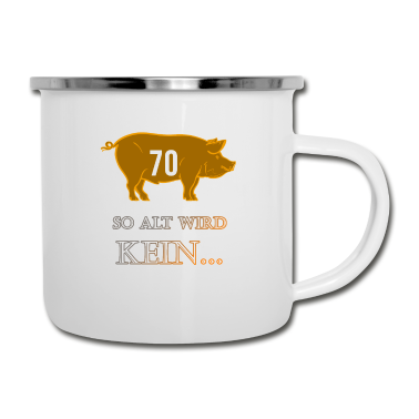 70 Geburtstag Geschenk Emaille Tasse - 70. Geburtstag