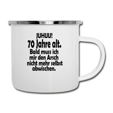 70 Geburtstag Geschenk Emaille Tasse - 70. Geburtstag