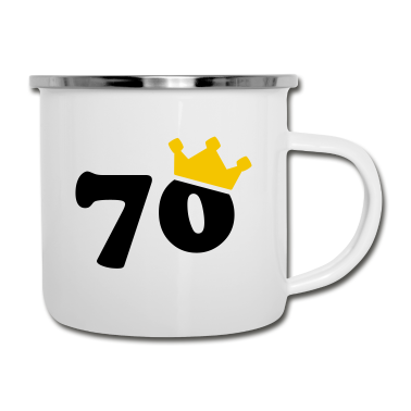 70 Geburtstag Geschenk Emaille Tasse - 70 Krone 70 Geburtstag 70 Jahre