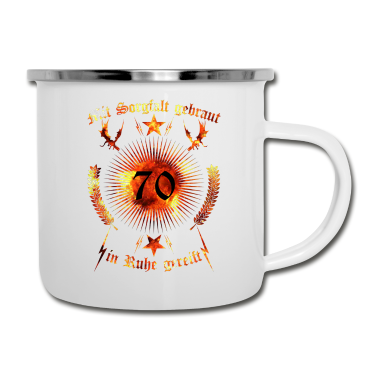 70 Geburtstag Geschenk Emaille Tasse - 70. Geburtstag