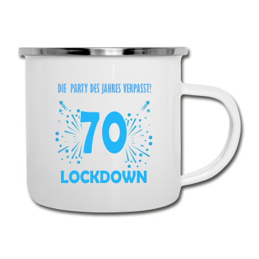 70 Geburtstag Geschenk Emaille Tasse - 70 Geburtstag Lockdown Geschenk 70. Geburtstag
