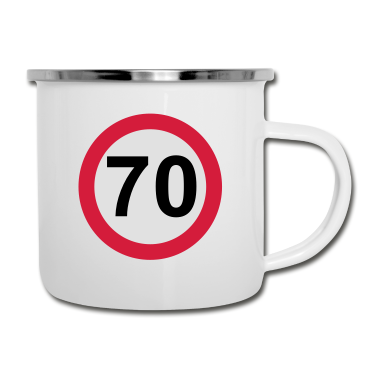 70 Geburtstag Geschenk Emaille Tasse - 70 Geburtstag