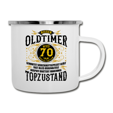 70 Geburtstag Geschenk Emaille Tasse - 70 Geburtstag 70. Jubiläum 70 Ehrentag Geschenk