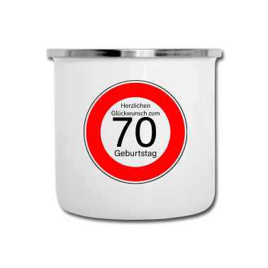70 Geburtstag Geschenk Emaille Tasse - 70. Geburtstag