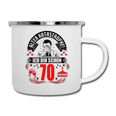 70 Geburtstag Geschenk Emaille Tasse - 70. Geburtstag Mann Geschenk lustig Geburtstag 70