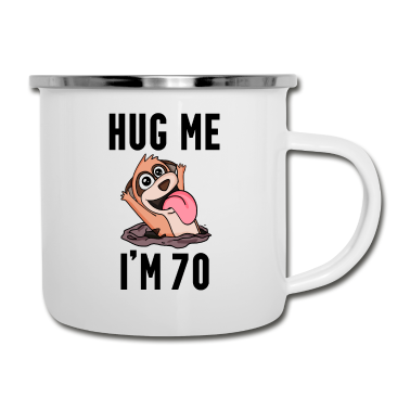 70 Geburtstag Geschenk Emaille Tasse - 70 Geburtstag - 70 Jahre - Umarmung