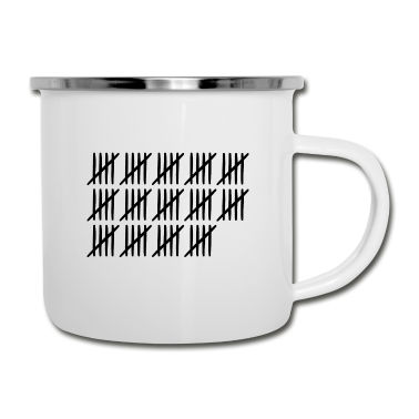 70 Geburtstag Geschenk Emaille Tasse - 70 Geburtstag Strichliste - 70 Jahre alt