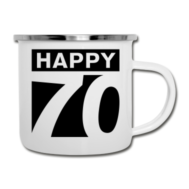 70 Geburtstag Geschenk Emaille Tasse - Happy 70 Geburtstag