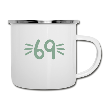 70 Geburtstag Geschenk Emaille Tasse - Ich bin 69 wie oft noch 70 Jahre 70. Geburtstag
