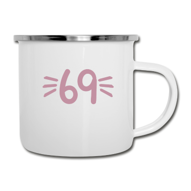 70 Geburtstag Geschenk Emaille Tasse - Ich bin 69 wie oft noch 70 Jahre 70. Geburtstag