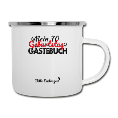 70 Geburtstag Geschenk Emaille Tasse - 70. Geburtstag Party Gästebuch 70 Jahre