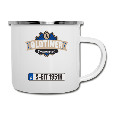 70 Geburtstag Geschenk Emaille Tasse - 70 Jahre Oldtimer Sondermodell 70. Geburtstag