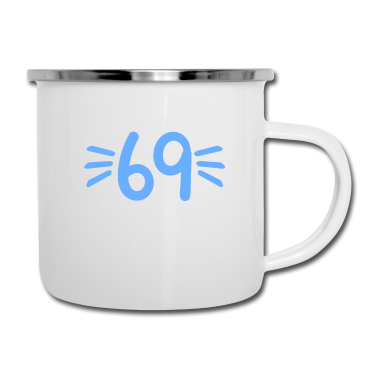 70 Geburtstag Geschenk Emaille Tasse - Ich bin 69 wie oft noch 70 Jahre 70. Geburtstag