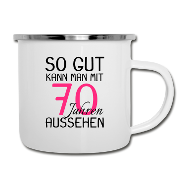 70 Geburtstag Geschenk Emaille Tasse - 70 Geburtstag Geschenk