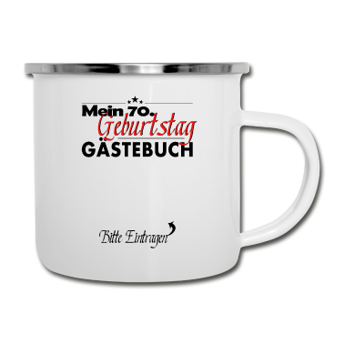 70 Geburtstag Geschenk Emaille Tasse - 70. Geburtstag Party Gästebuch 70 Jahre