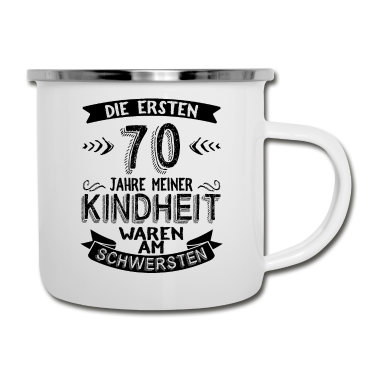 70 Geburtstag Geschenk Emaille Tasse - 70 Geburtstag Mann