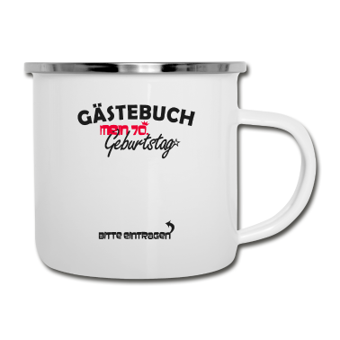 70 Geburtstag Geschenk Emaille Tasse - 70. Geburtstag Party Gästeliste 70 Jahre