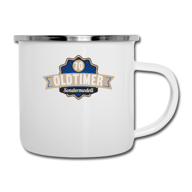 70 Geburtstag Geschenk Emaille Tasse - 70 Jahre Oldtimer Sondermodell 70. Geburtstag
