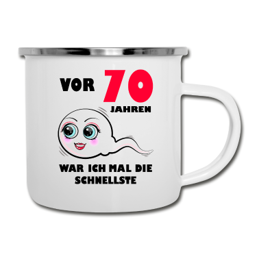 70 Geburtstag Geschenk Emaille Tasse - 70 Geburtstag Frauen 1951 Jahrgang 70. Jubiläum