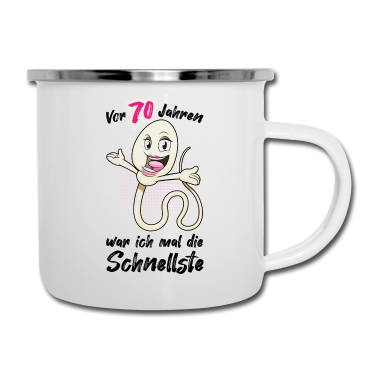 70 Geburtstag Geschenk Emaille Tasse - 70 Geburtstag Frauen 1951 Jahrgang 70. Jubiläum
