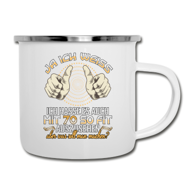 70 Geburtstag Geschenk Emaille Tasse - 70. Geburtstag 70 Jahre Geburtstag Geschenkidee