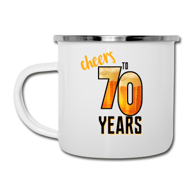 70 Geburtstag Geschenk Emaille Tasse - 70. Geburtstag - Design