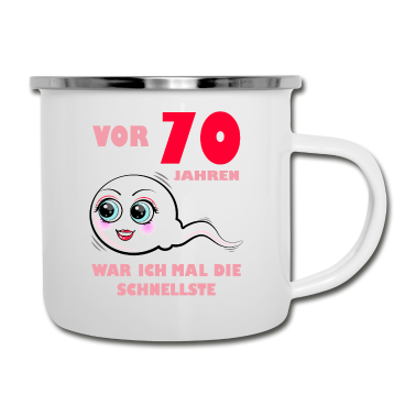 70 Geburtstag Geschenk Emaille Tasse - 70 Geburtstag Frauen 1951 Jahrgang 70. Jubiläum