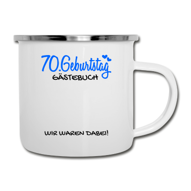 70 Geburtstag Geschenk Emaille Tasse - 70 Geburtstag Gästebuch - 70 Jahre Geschenk