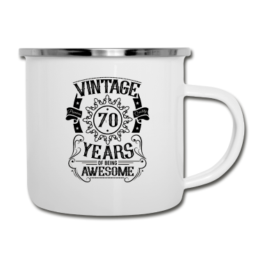 70 Geburtstag Geschenk Emaille Tasse - 70. Geburtstag Geschenkideen Vintage